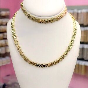 Gold Filled XOXO Set, Necklace 18” with Bracelet 8”